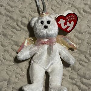 Ty HALO White Angel Bear with Iridescent Wings